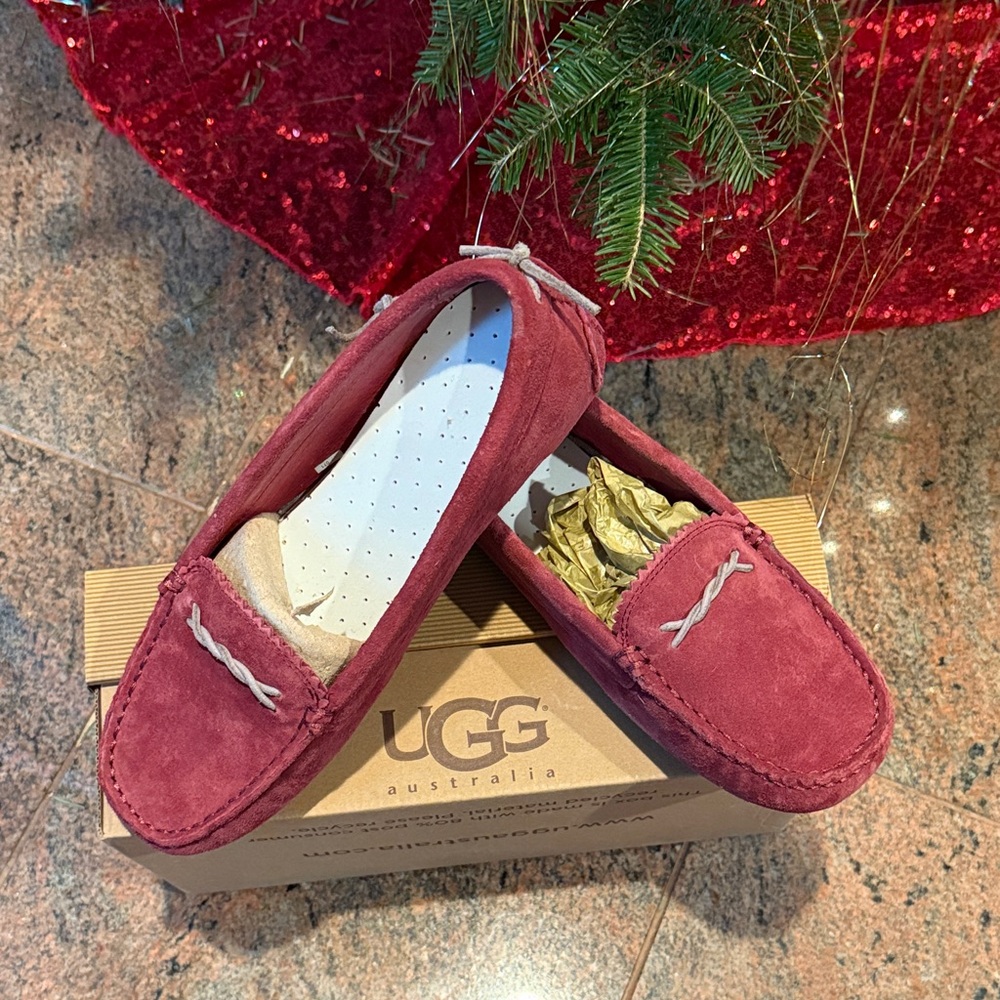 UGG Burgundy Suede Loafers